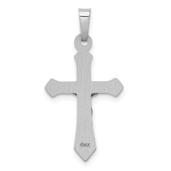 14k White Gold Polished INRI Crucifix Pendant - 6