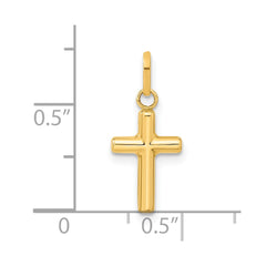 14k Hollow Cross Pendant - 22
