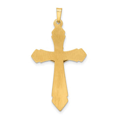 14k Two-tone Polished INRI Crucifix Pendant - 12