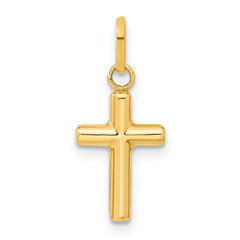 14k Hollow Cross Pendant - 22