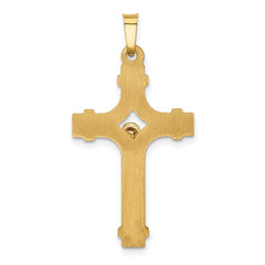 14k Two-tone Polished INRI Crucifix Pendant - 10