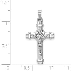 14k White Gold Polished INRI Crucifix Pendant - 7