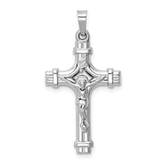 14k White Gold Polished INRI Crucifix Pendant - 7