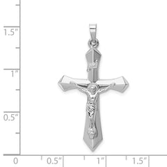 14k White Gold Polished INRI Passion Crucifix Pendant