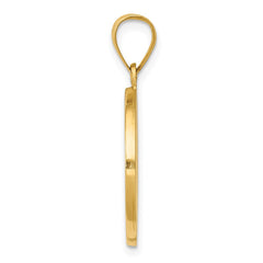 14K Polished Satin Hollow Divino Nino Round Medal Pendant - 2