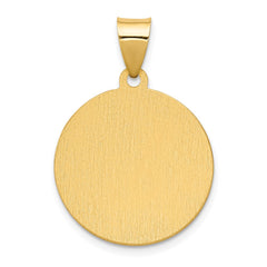 14K Polished/Satin Hollow Spanish Saint Anne Medal Pendant