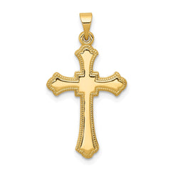14k Budded Cross Pendant - 6