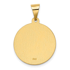 14K Polished/Satin Hollow Spanish St. Gabriel Medal Pendant