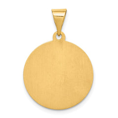 14K Polished / Satin St. Maria Goretti Hollow Medal Pendant