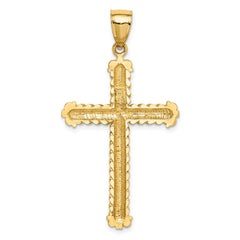 14K Diamond-cut Cross Pendant - 5