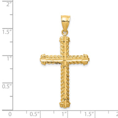 14K Diamond-cut Cross Pendant - 5