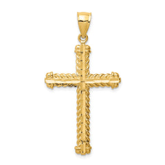 14K Diamond-cut Cross Pendant - 5