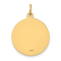14k Solid Polished/Satin Small Round St. Jude Thaddeus Medal