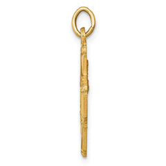 14k Solid Polished/Satin Small 4-Way Medal