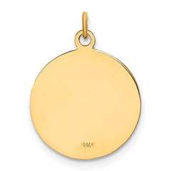 14k Solid Polished/Satin Small Round St. Christopher Medal - 2