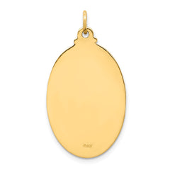 14k Solid Polished/Satin Medium Oval St. Christopher Medal - 2