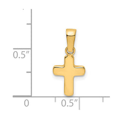 14k Polished Hollow Latin Cross Pendant