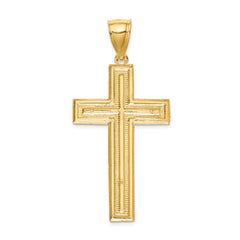 14K Diamond-cut Cross Pendant - 4