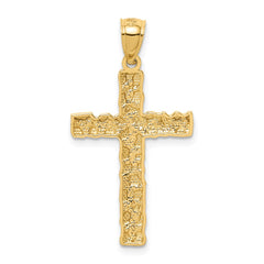 14K Nugget Cross Pendant