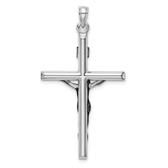 14k White Gold Hollow Crucifix Pendant - 2