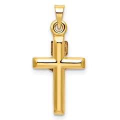 14k Two-tone Hollow Crucifix Pendant - 9