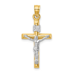 14k Two-tone Hollow Crucifix Pendant - 6