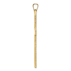 14k Polished Solid Cross Pendant