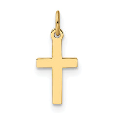 14k Polished Solid Cross Pendant - 2