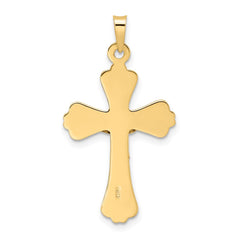 14k Two-tone Polished Solid INRI Crucifix Pendant - 2