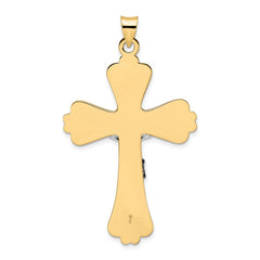 14k Two-tone Polished Solid Fancy INRI Crucifix Pendant