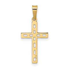 14k Polished Solid Cross Pendant - 3