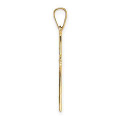 14k Polished Solid Cross Pendant - 4