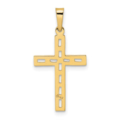 14k Polished Solid Cross Pendant - 4