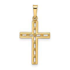 14k Polished Solid Cross Pendant - 4