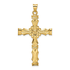 14k Polished Solid Fancy Design Cross Pendant - 3