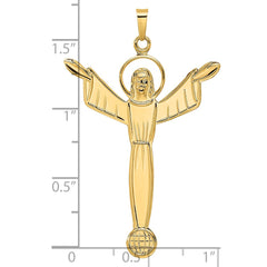 14k Polished Solid Risen Christ Pendant - 2