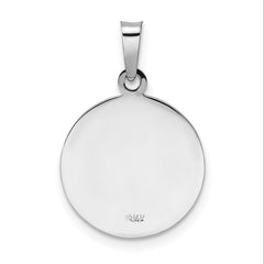 14k White Gold Polished and Satin Hollow St Anthony Medal Pendant - 2