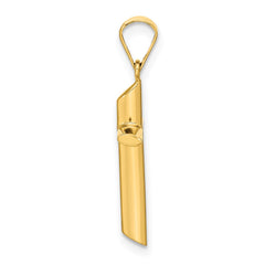 14K Polished Cross Pendant - 7