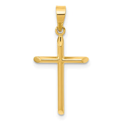 14K Polished Cross Pendant - 7