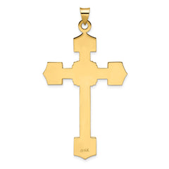 14k Polished Solid Fancy Design Cross Pendant