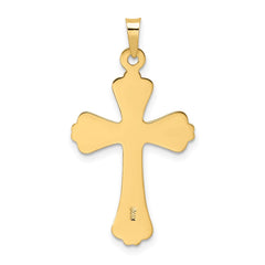 14k Polished Solid Fancy Design Cross Pendant - 5