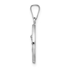 14k White Gold Polished and Satin Hollow St Michael Medal Pendant - 2