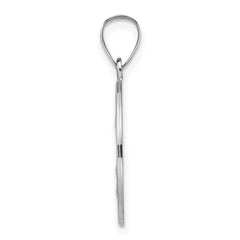 14k White Gold Polished and Satin Hollow St Nicholas Medal Pendant