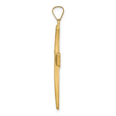 14k Polished Hollow Cross Pendant - 4