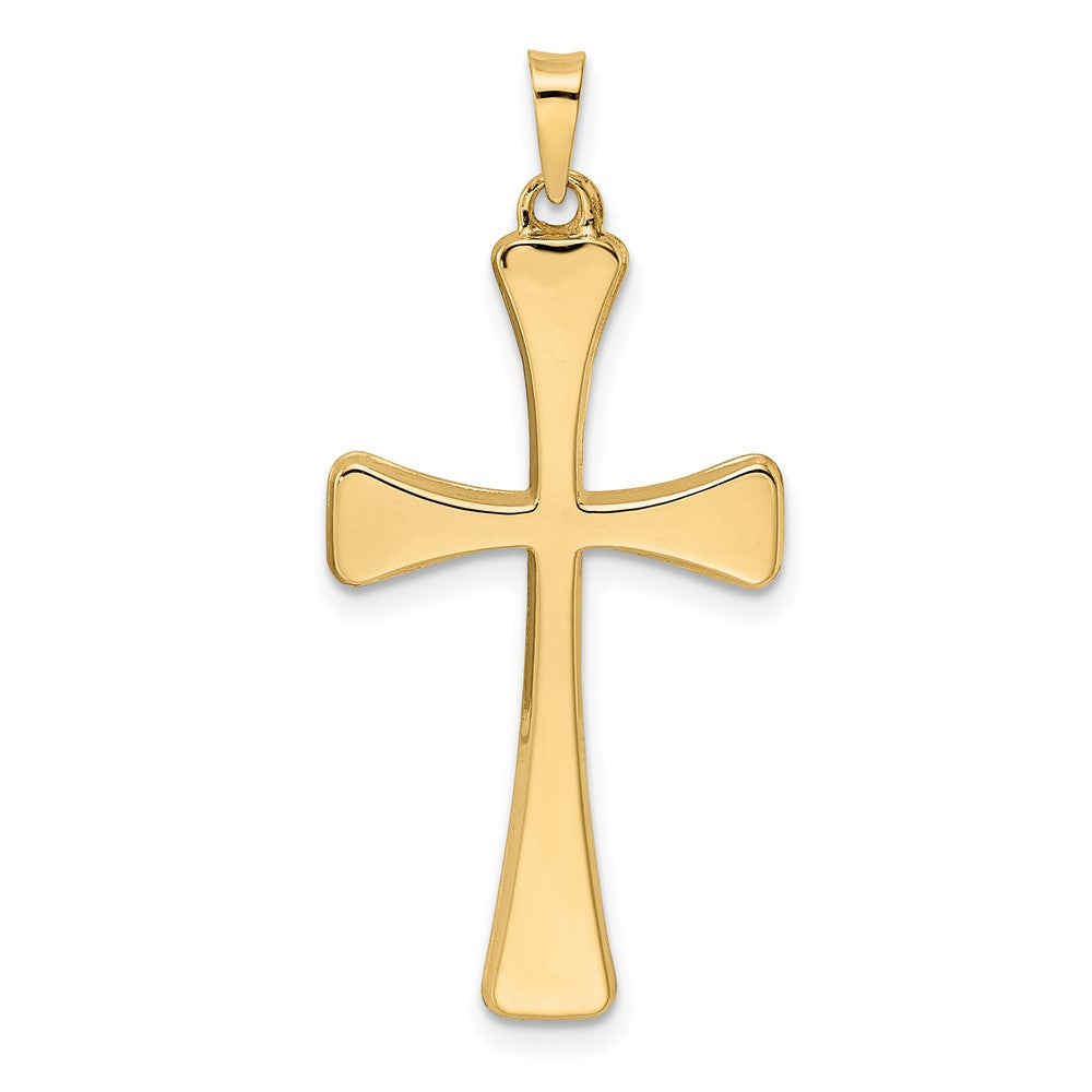 14k Polished Hollow Cross Pendant - 4