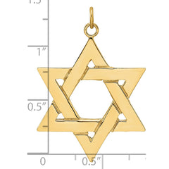 14k Polished Solid Star of David Pendant - 2