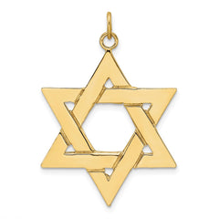 14k Polished Solid Star of David Pendant - 2