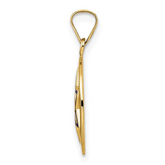 14k Polished and Enameled Solid Star of David Pendant - 2