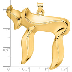 14k Polished Solid Chai Symbol Pendant - 3