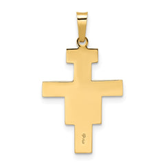 14k Two-tone Solid Crucifix Pendant - 2